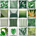 کوسن طرح برگ های هاوایی سبز