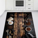 فرشینه آشپزخانه مدل چوب و دانه های قهوه