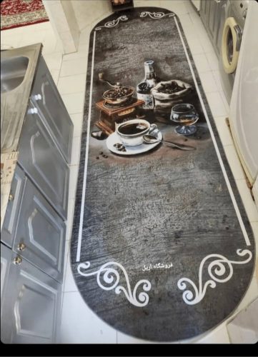فرشینه آشپزخانه با طرح قهوه وینتیج photo review