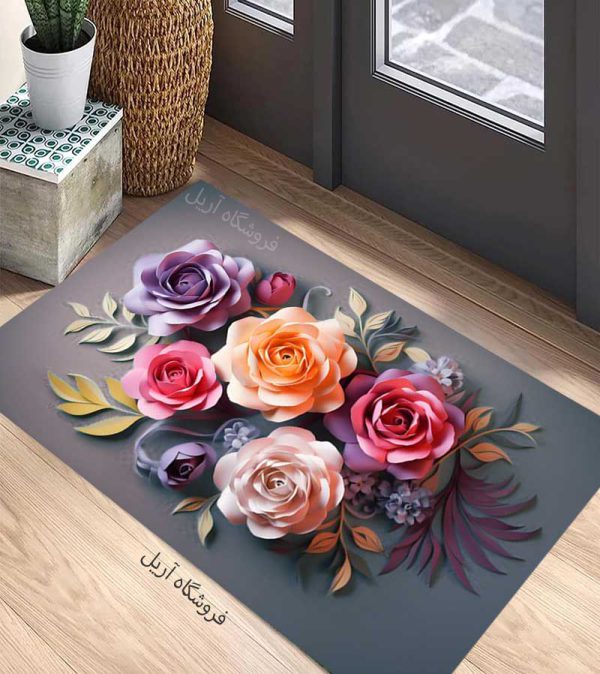 فرشینه سه بعدی طرح گل